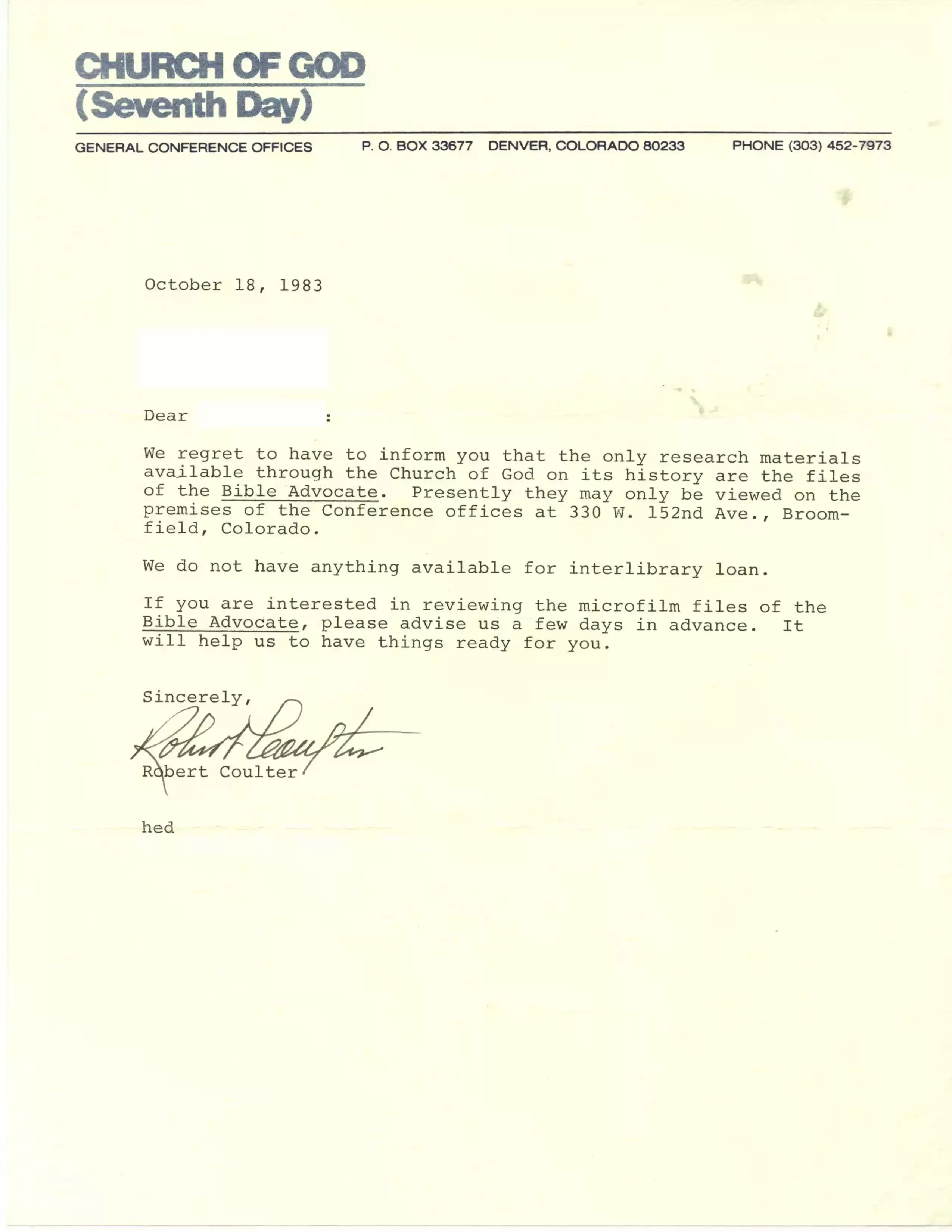 Robert Coulter 10-18-83